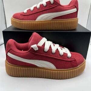 Rare Puma Women's Red Corduroy Sneakers